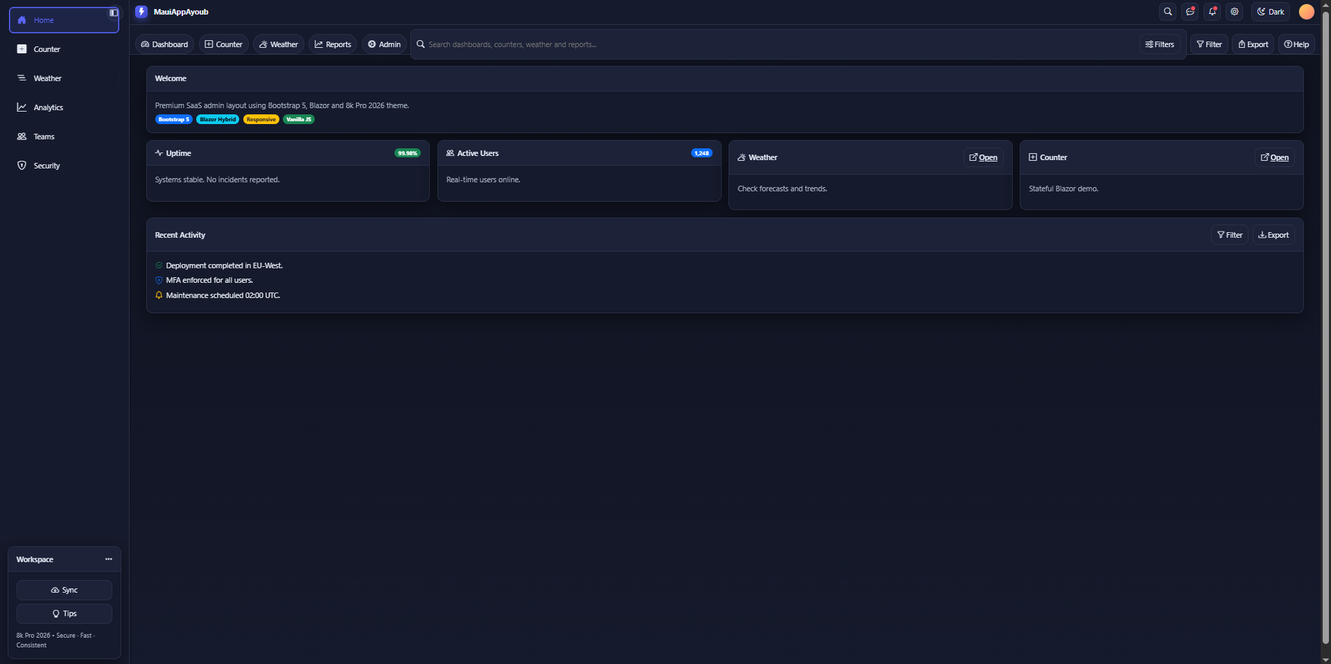 Dashboard Skeleton Screenshot
